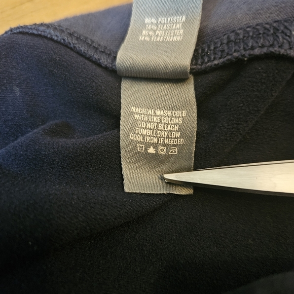 Aerie Pull On Side Snap Culotte Wide Leg Cropped Pants Pockets Navy Size Medium - Picture 4 of 14